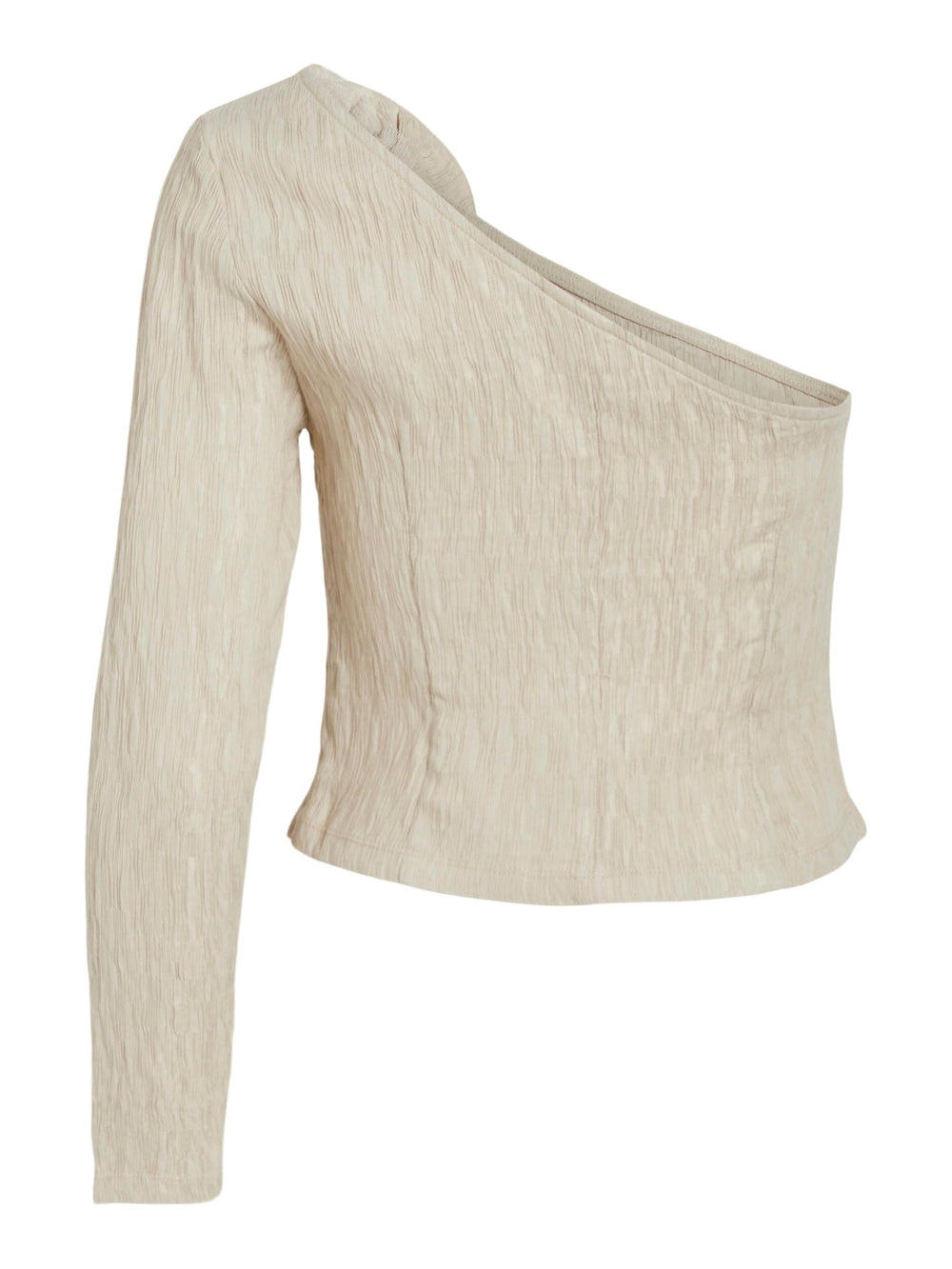 Vila - Viflowery Short One Shoulder Top /E - 4487918 Cement Bluser