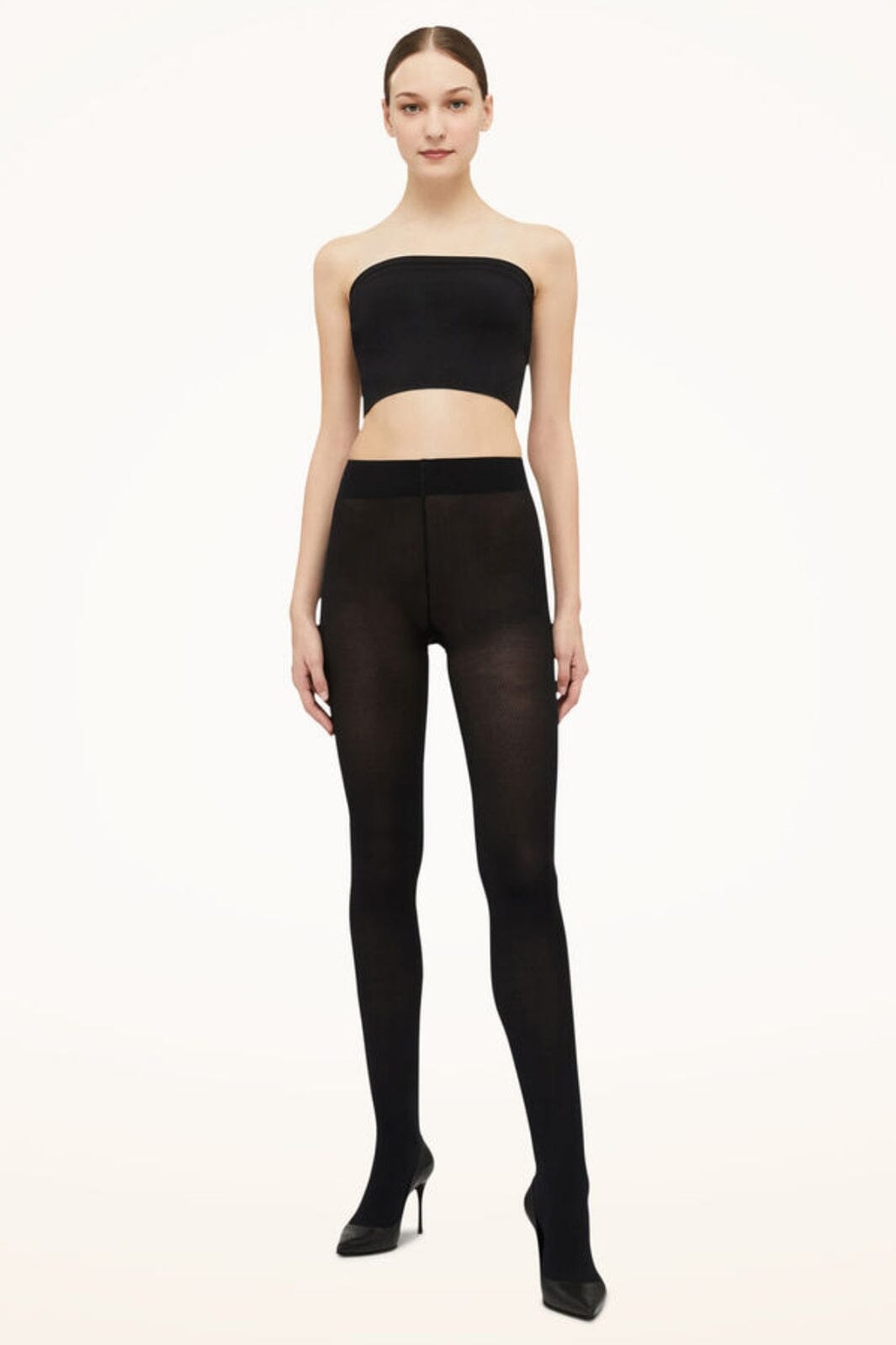 Wolford - Cotton Rib Tights - 7005 Black Strømpebukser