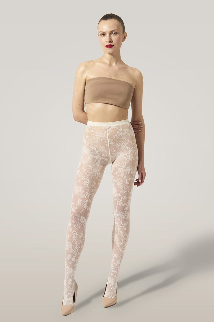 Wolford - Flower Tights17625 - 4864 Buttermilk