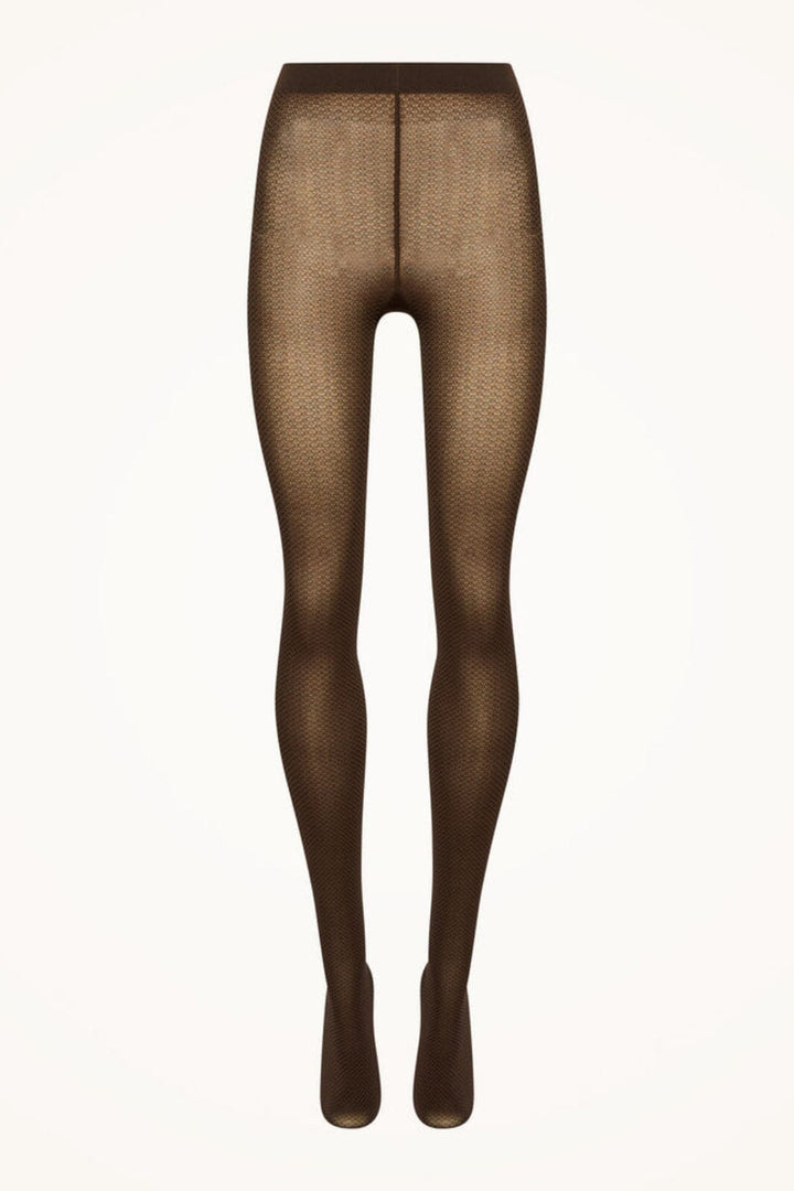Wolford - Jacquard Tights - 9952 Umber/black Strømpebukser