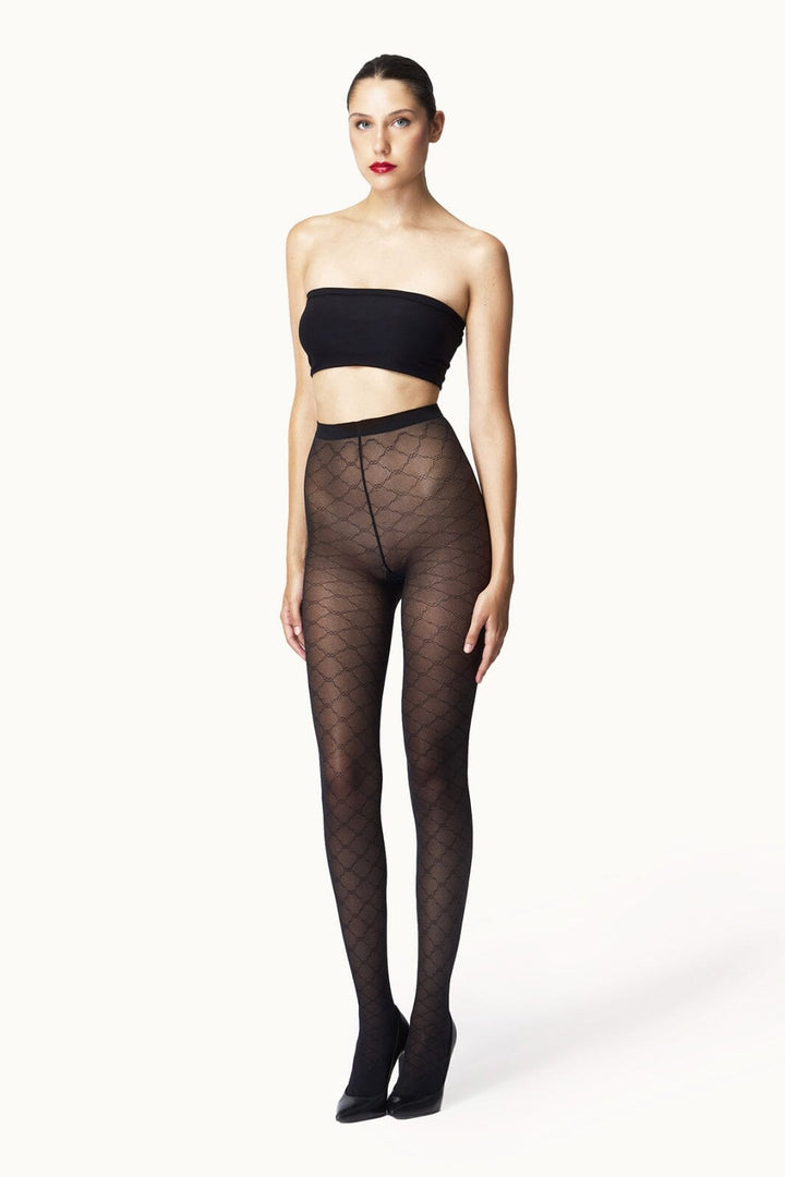 Wolford - Sheer Pattern Tights17631 - 7005 Black