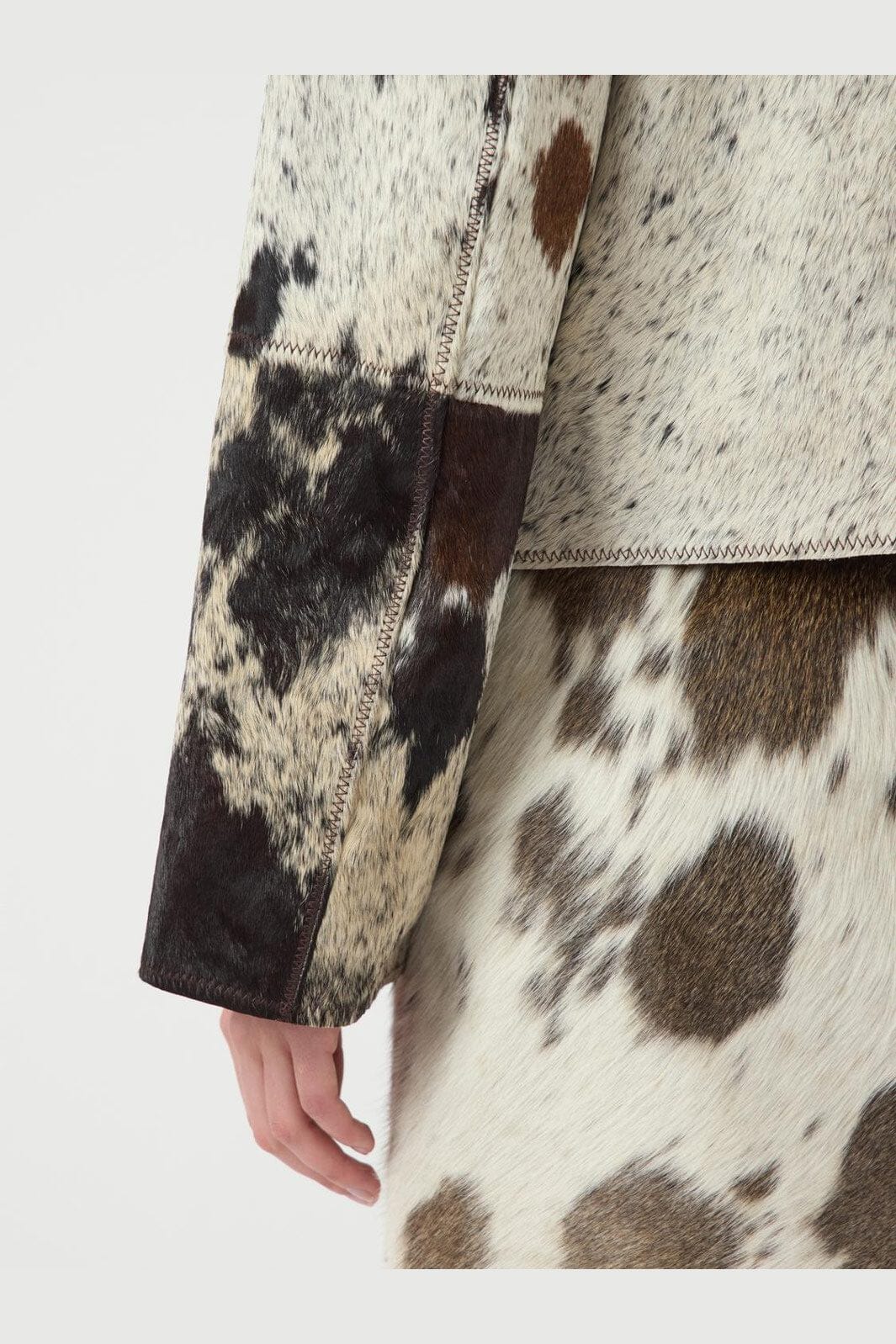 Y.A.S - Yascaroline Ls Cow Leather Jacket - 4964455 Chocolate Brown Cow Print