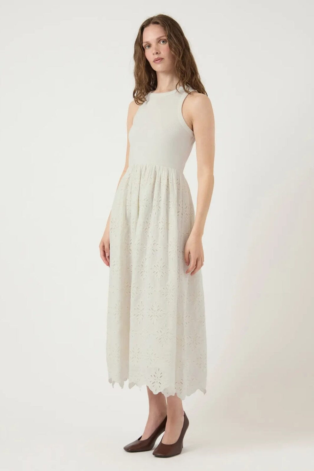 Y.A.S - Yasmiri Sl Long Embroidery Dress - 4849135 Star White