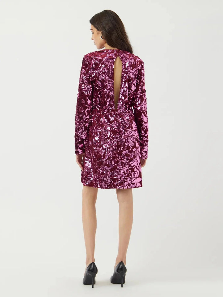 Y.A.S - Yasrococo Sl Sequin Dress - 4845831 Port Royale W Sequins Kjoler