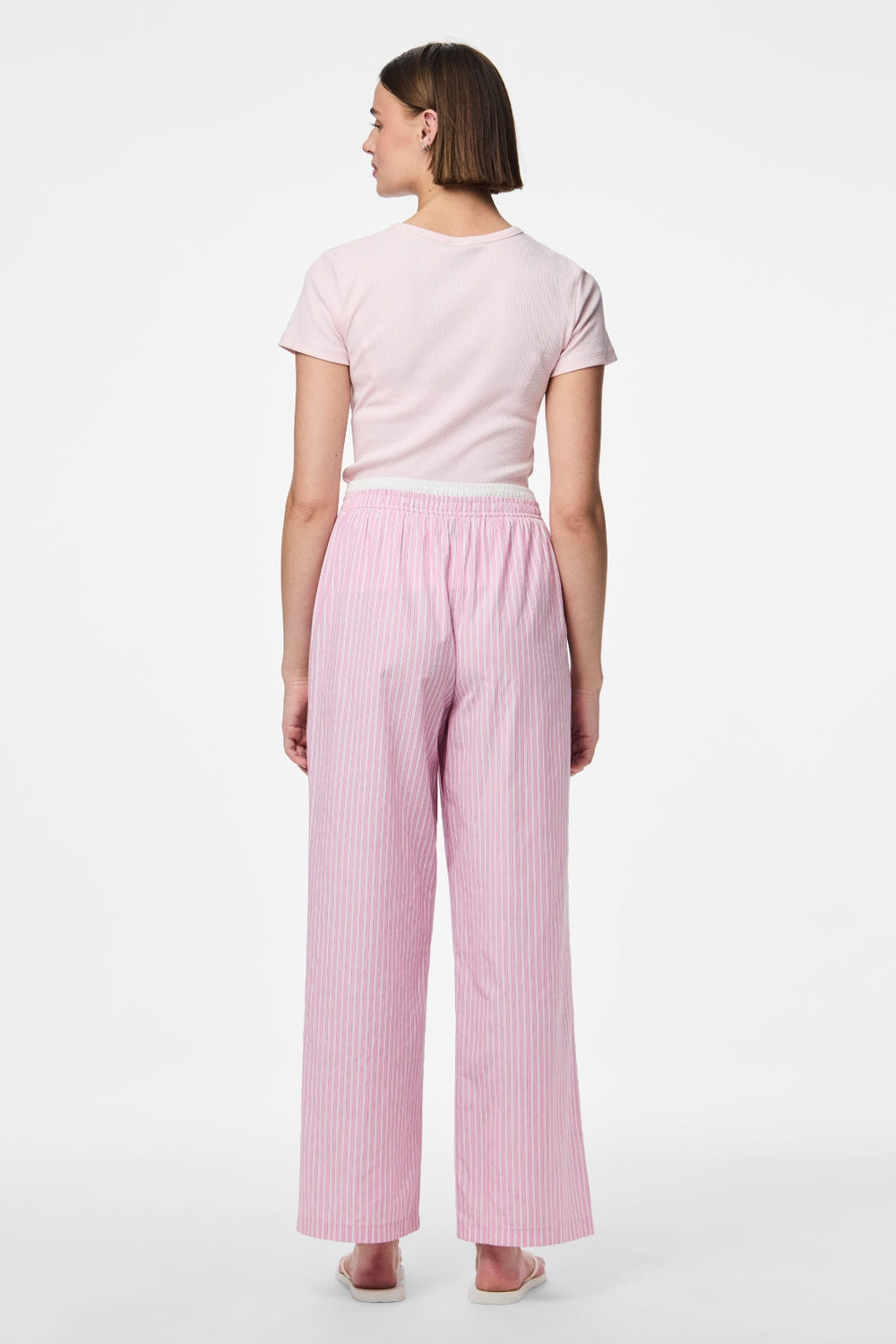 Pieces - Pcfamma Straight Pant Fsy - 4912400 Pink Tulle White/Pink Stripes