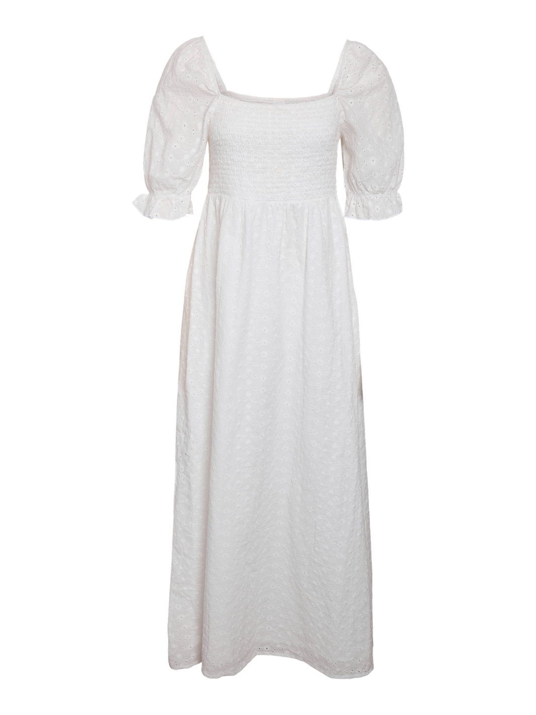 Noisy May - Nmsommer 2/4 Broderie Maxi Dress - 4823468 Bright White