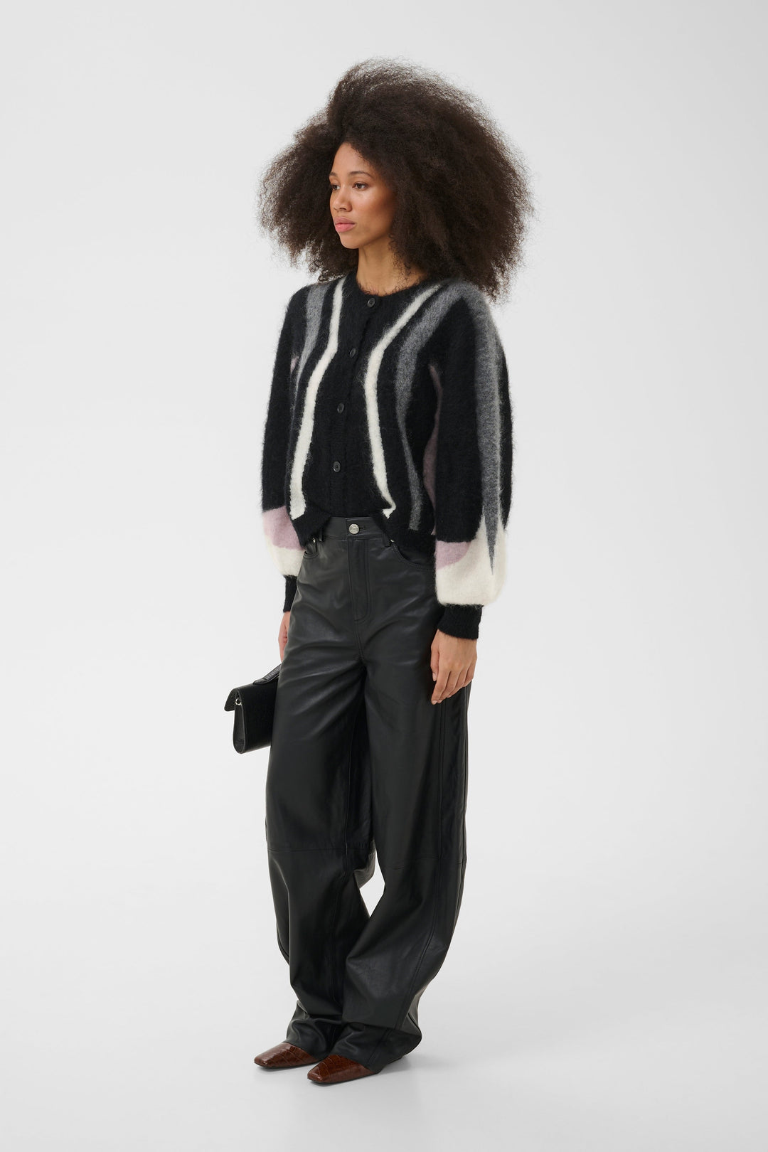 Gestuz - Gzdebbie Multi Cardigan 10911645 - 1000039 - Black/Off White/Grey/Quail