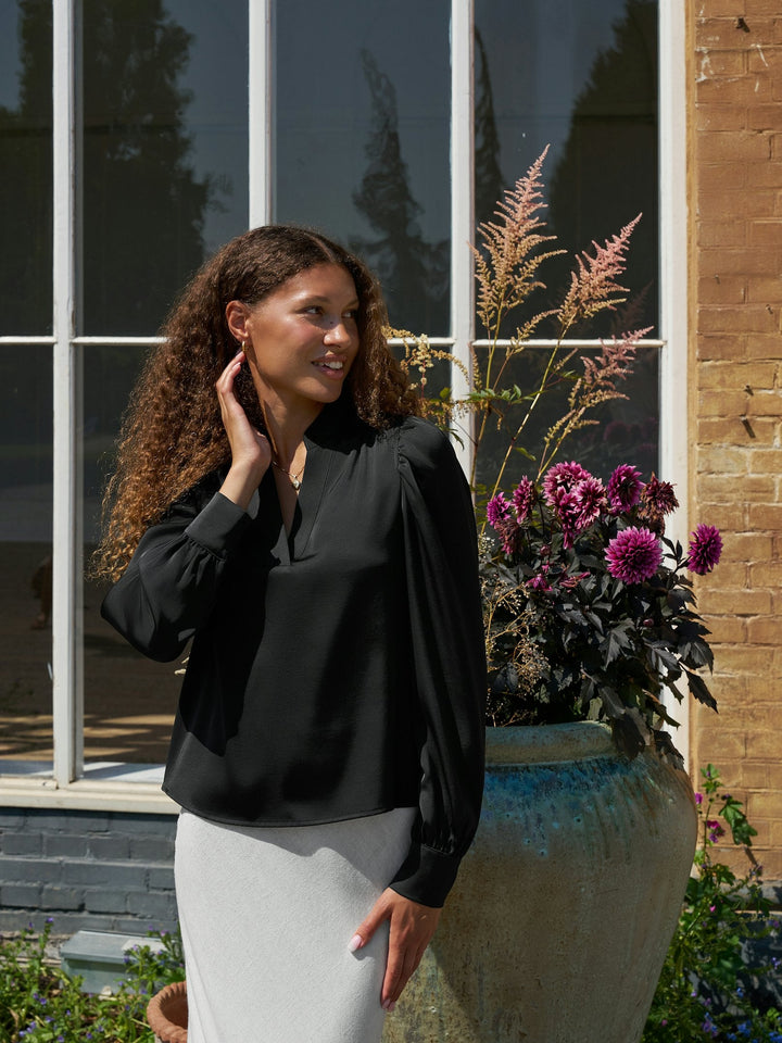 Neo Noir - Rosslyn Heavy Sateen Blouse 163769 - 100 - Black