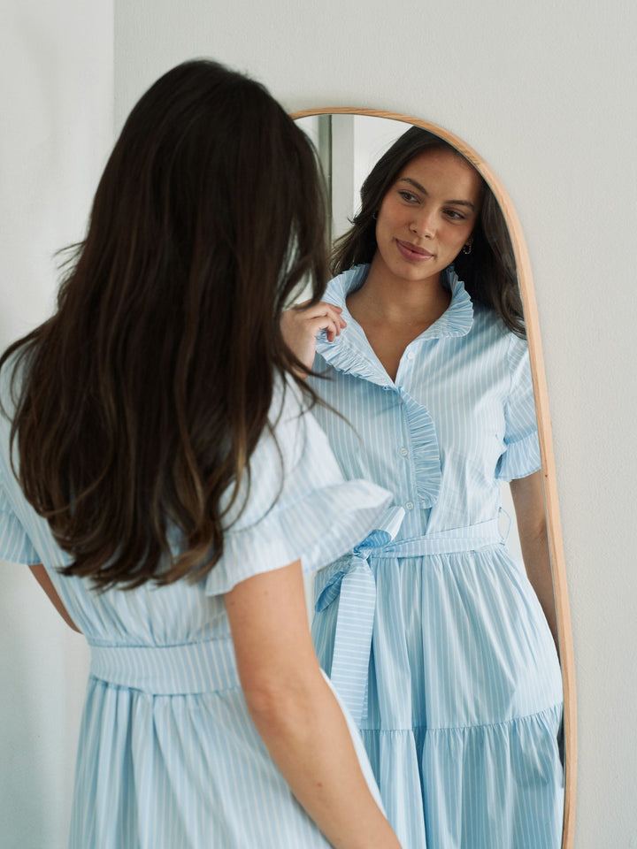 Neo Noir - Nellie Soft Stripe Dress 168230 - 145 - Light Blue