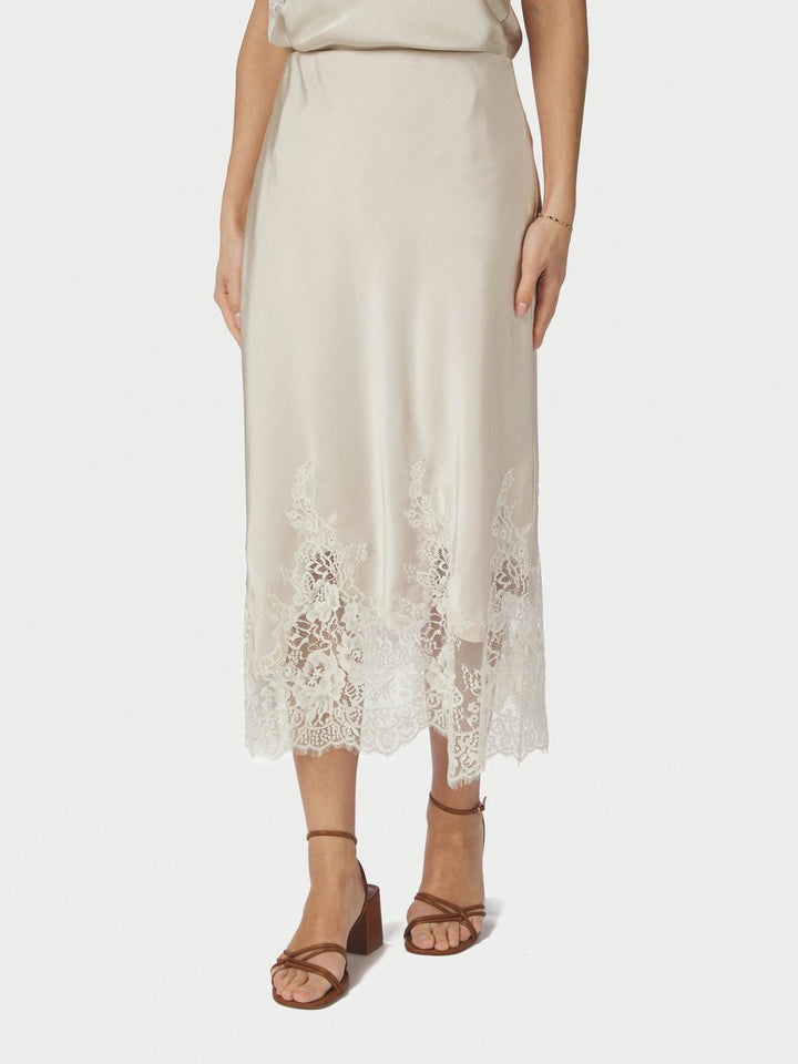 Neo Noir - Yelina Heavy Sateen Skirt 169332 - 720 - Champagne