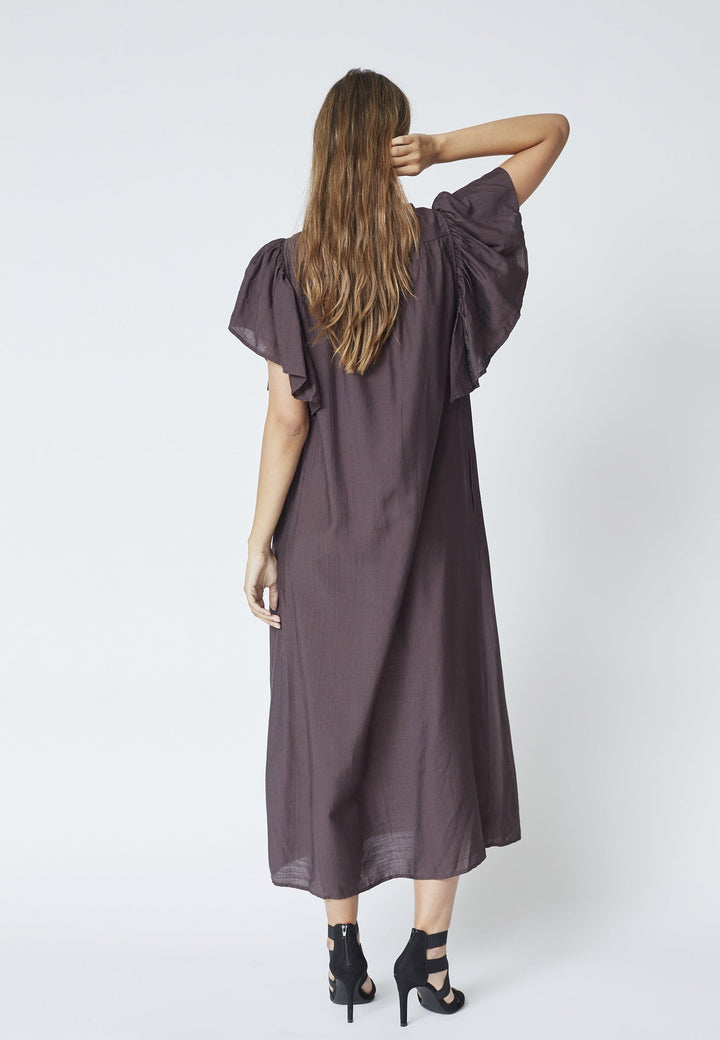 Co´Couture - Heracc Ss Frill Dress 36421 - 83 - Mocca