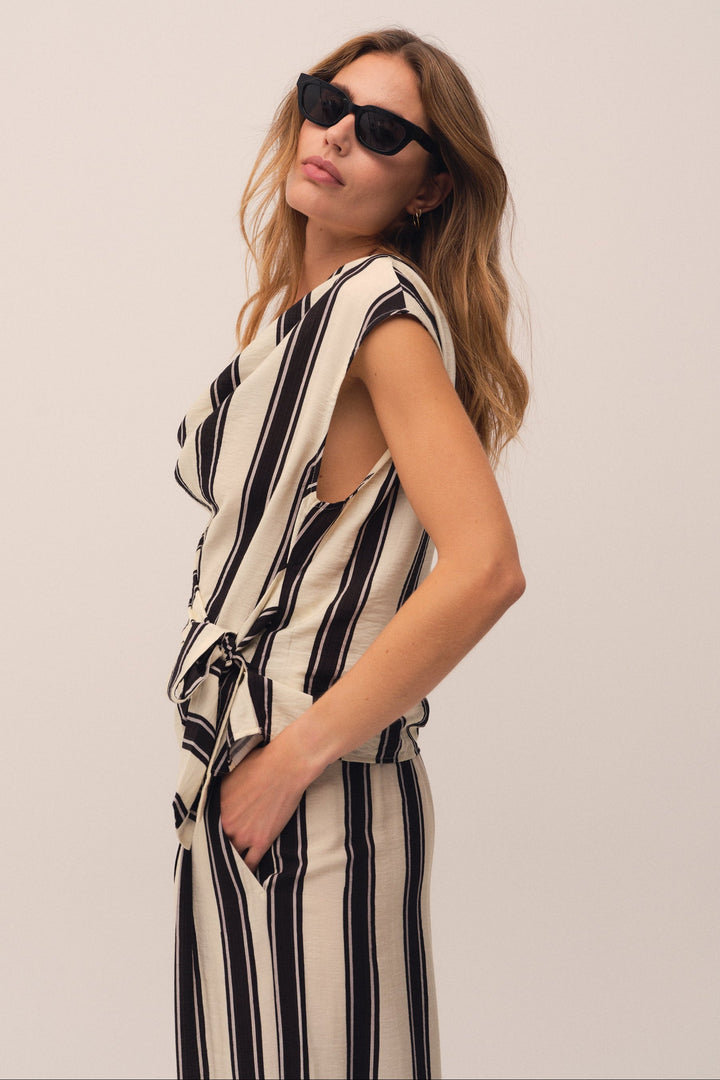 Gossia - Sagarago Jo Blouse G2929 - Sand Black Stripes