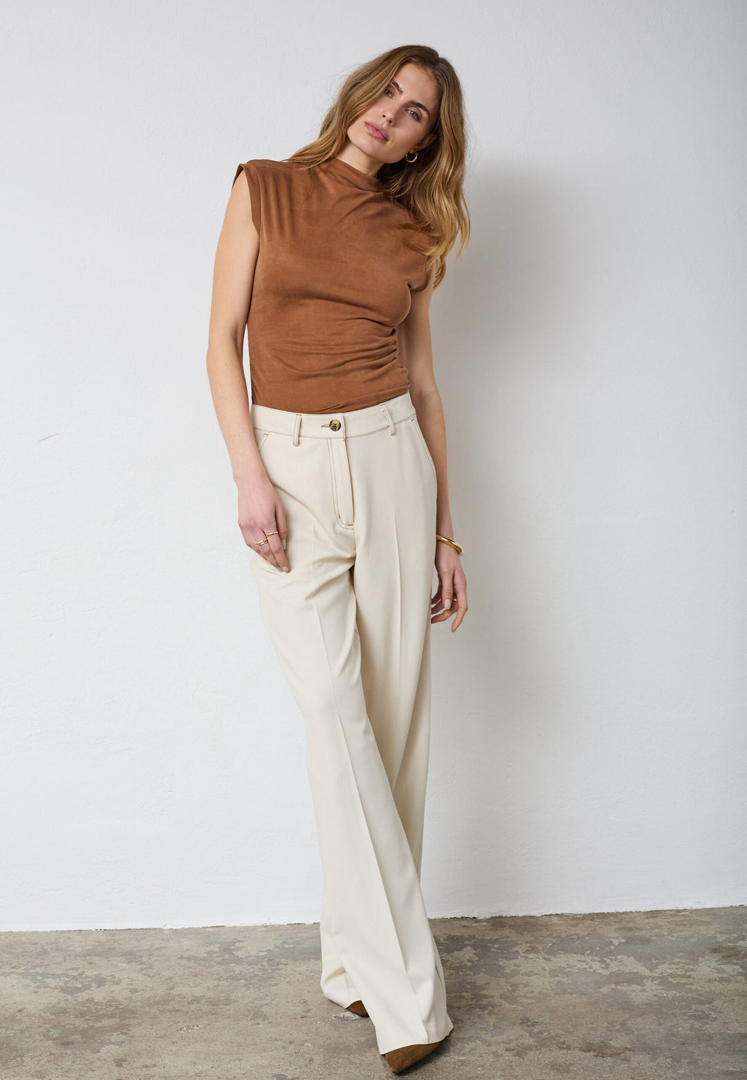 Co´Couture - Terrycc Denim Pant 31528 - 320 - Bisquit