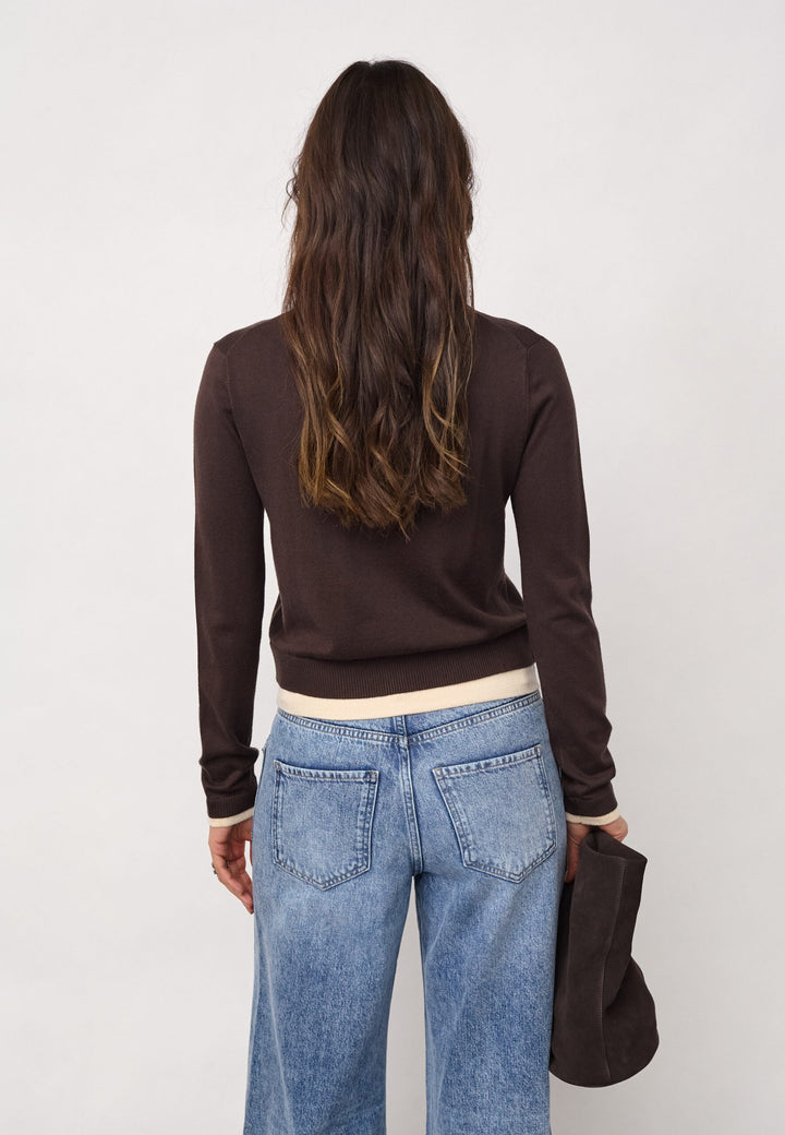 Co´Couture - Luecc Ls Cardigan 500215 - 20003 - Dark Brown