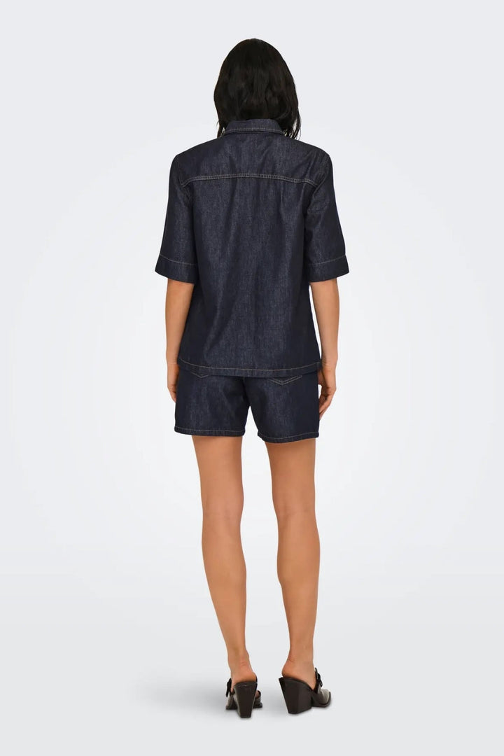JDY - Jdysansa Ss Oversize Shirt Db - 4743462 Dark Blue Denim