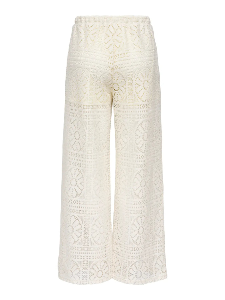 Only - Onllian Lace Wide Pants - 4990769 Birch