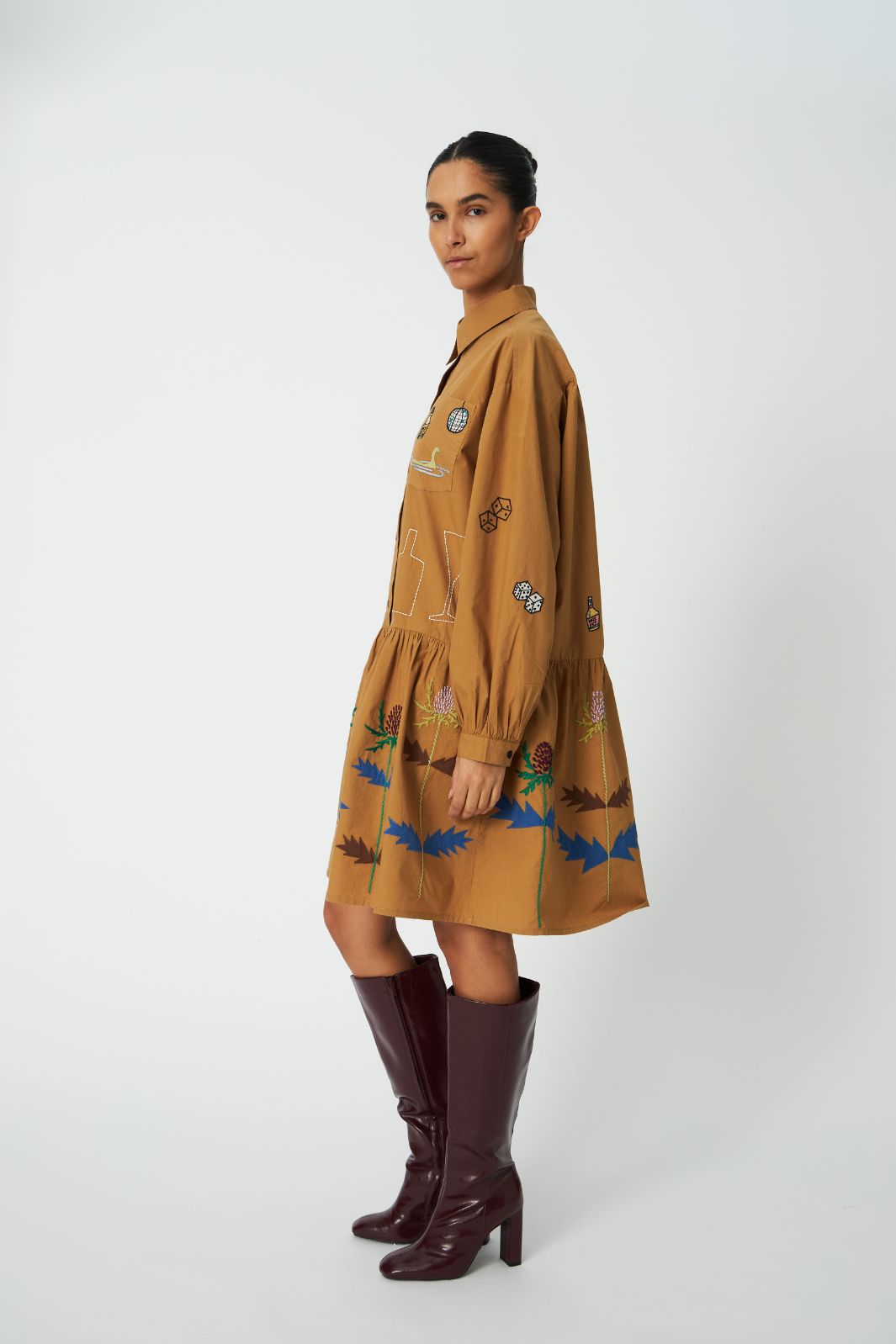 Stella Nova - Small Embroidery Dress Co63-4568 - 196 Khaki