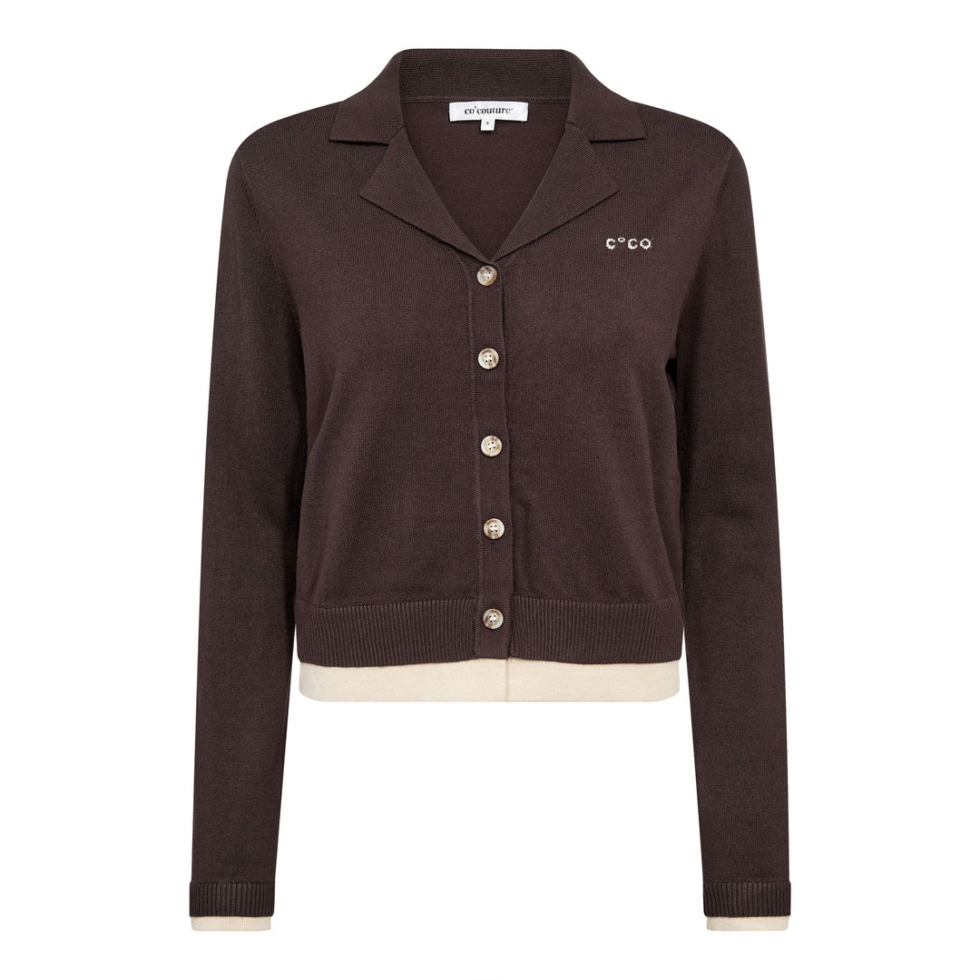 Co´Couture - Luecc Ls Cardigan 500215 - 20003 - Dark Brown