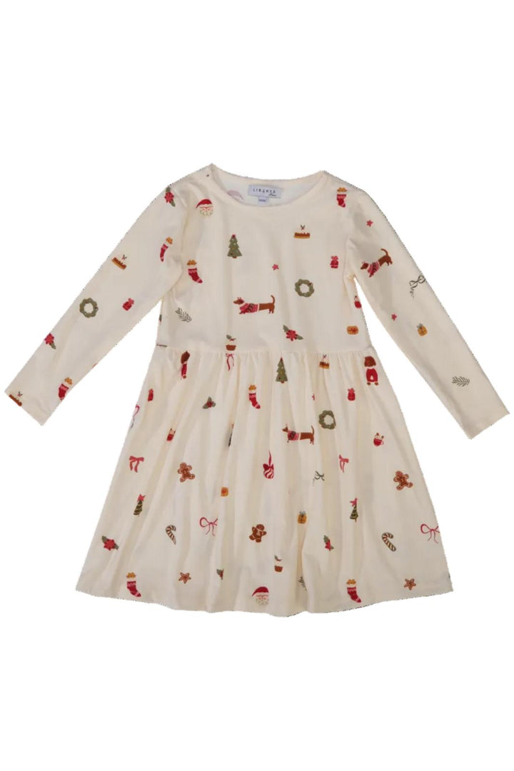 Liberte Ami - Alma-Ls-Babydoll-Dress (Kids) 9658 - Dog Creme