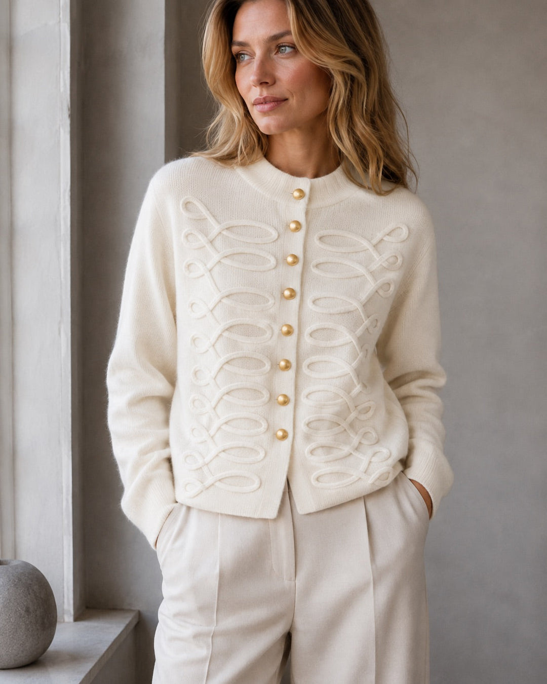 A-Bee - Honora Cardigan - Ecru