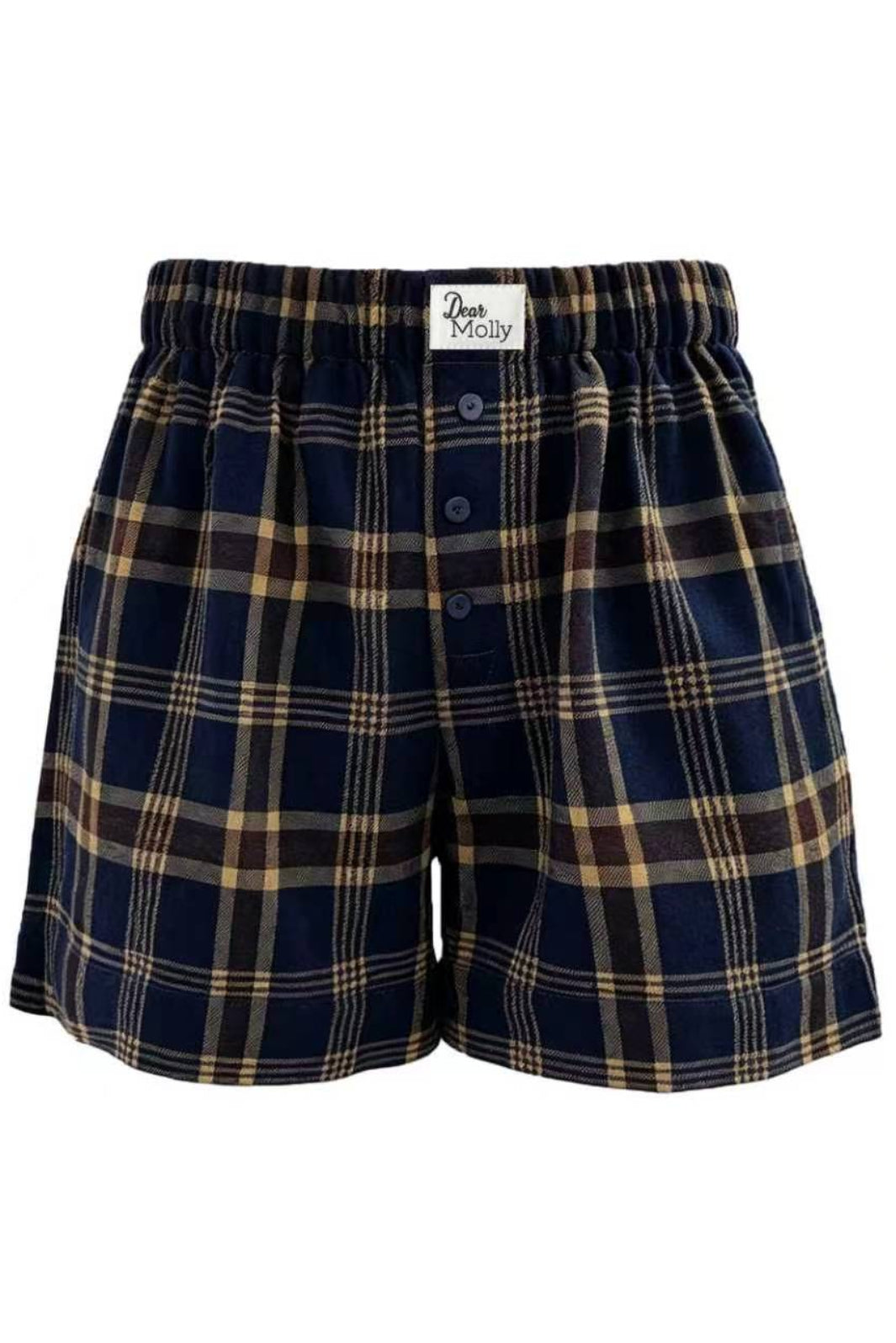 Dear Molly - Grethe Shorts - Brown Blue Checker