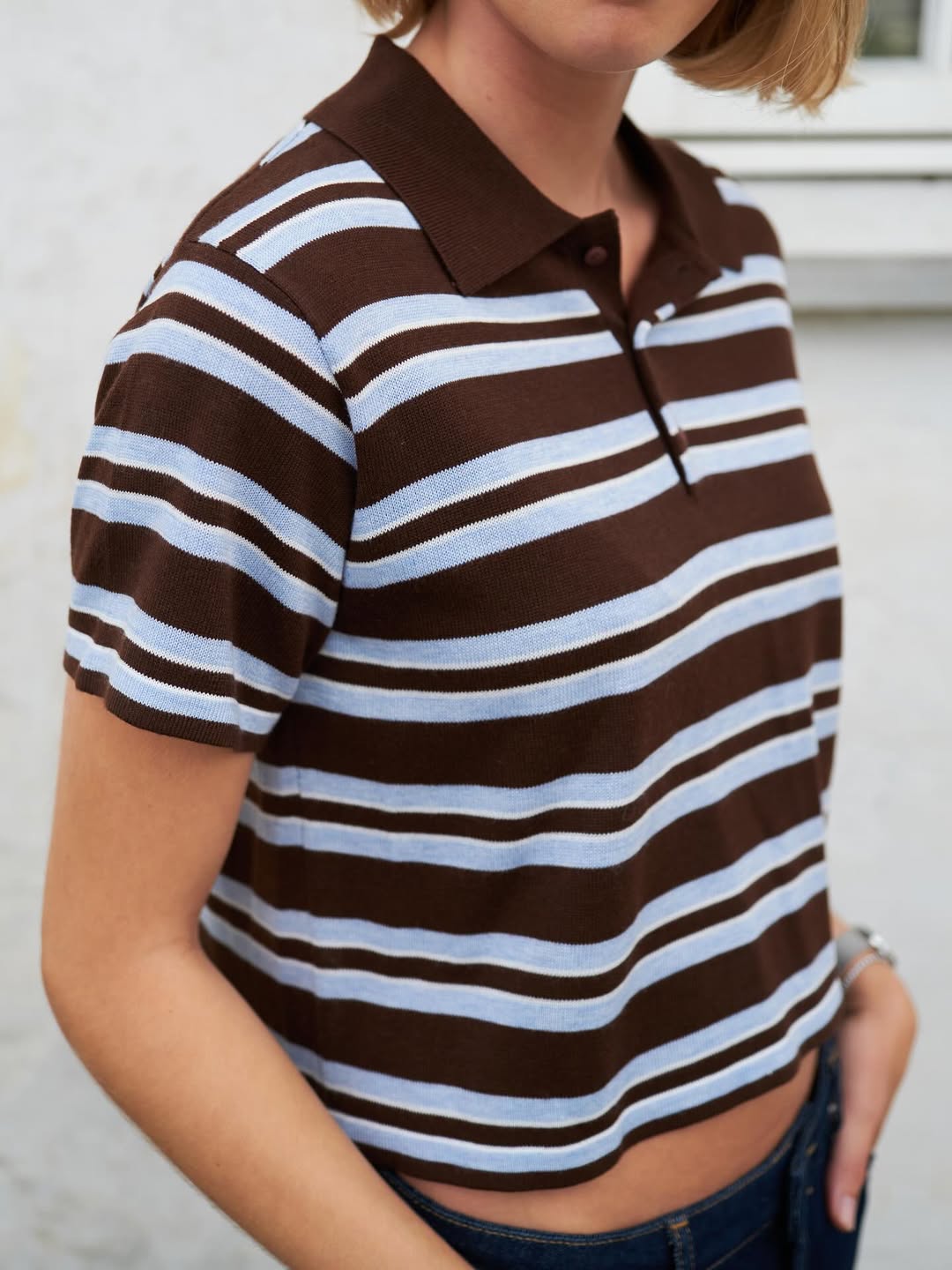 Neo Noir - Mulann Polo Knit Blouse 165966 - 676 - Dark Brown