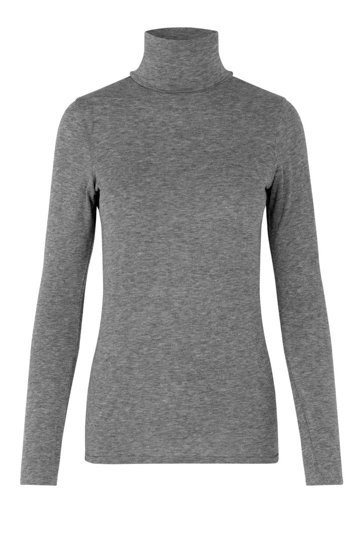 Second Female - Matima T-Neck Tee 55201 - 7002 Grey Melange