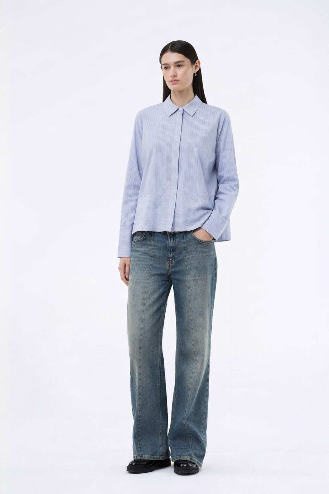 ModströM - Brodiemd Shirt 59255 - 12061 - Zen Blue Pinstripe