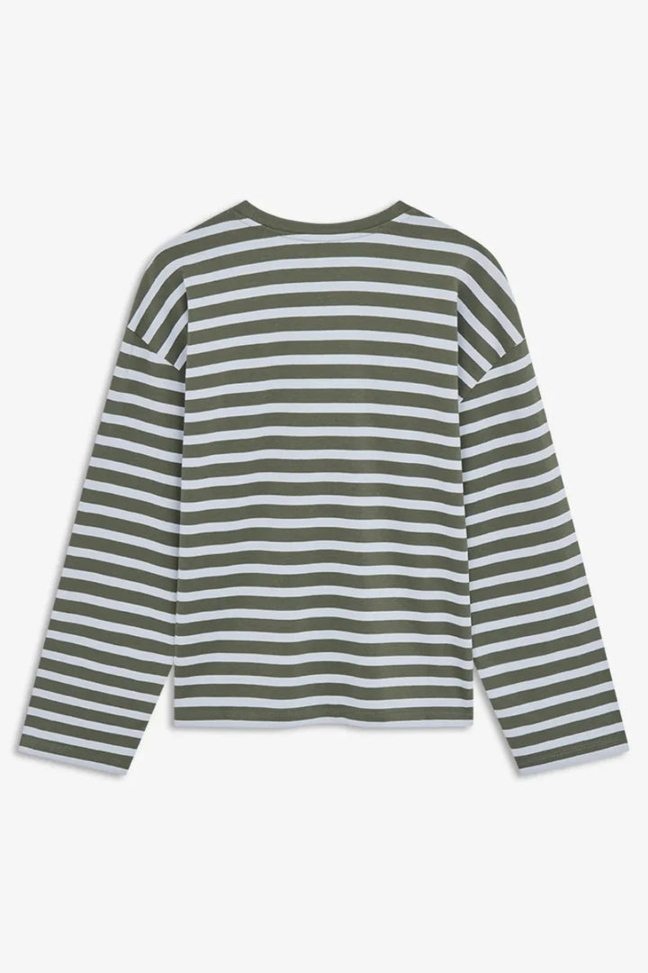 ModströM - Taimmd Stripe Ls T-Shirt 59970 - 11225 - Army Plein Air Stripe