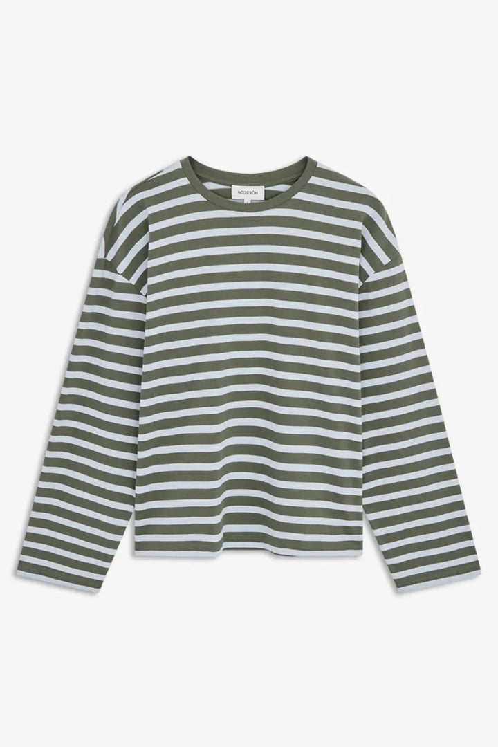 ModströM - Taimmd Stripe Ls T-Shirt 59970 - 11225 - Army Plein Air Stripe