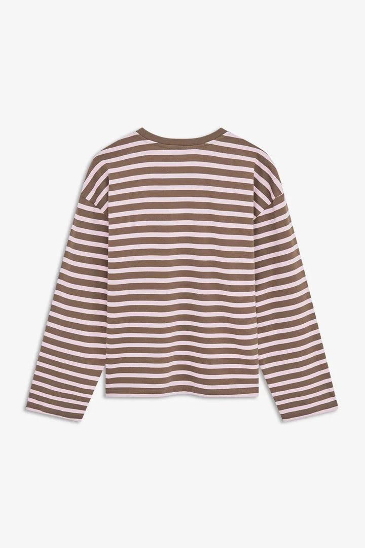 ModströM - Taimmd Stripe Ls T-Shirt 59970 - 11211 - Brown Blossom Stripe