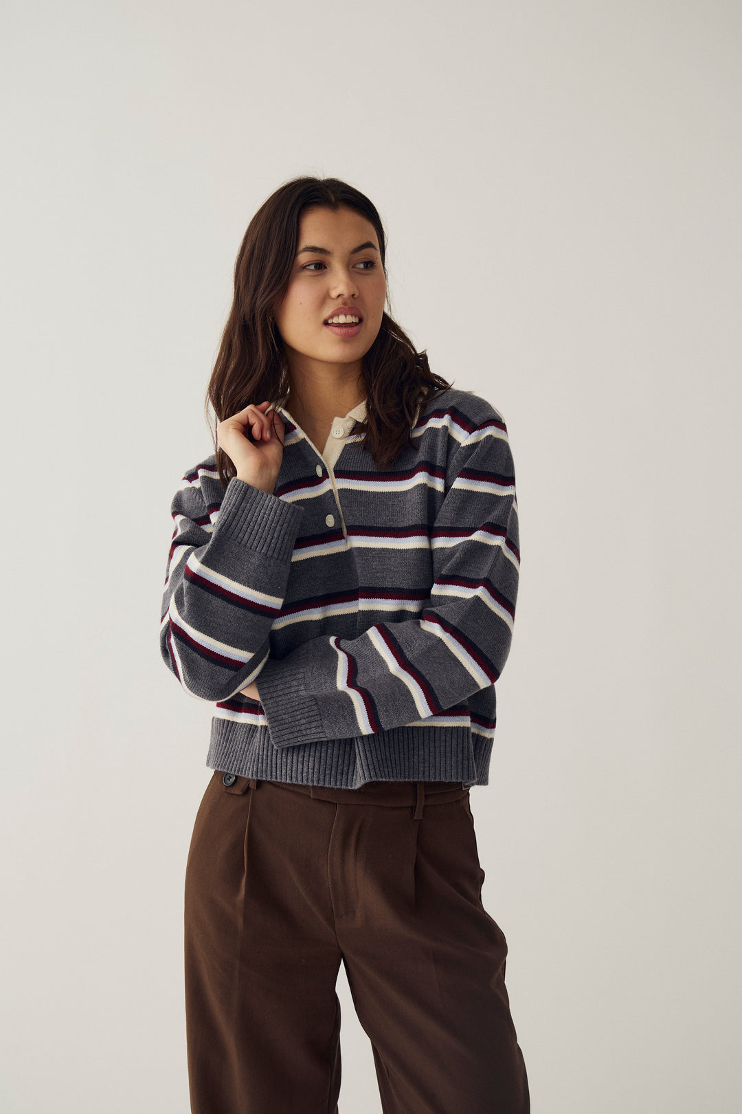 Noella - N-Merryll Knit 16070001 - 1533 - Delissa Grey Stripe