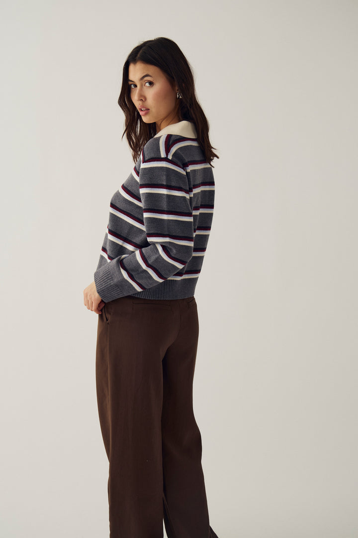 Noella - N-Merryll Knit 16070001 - 1533 - Delissa Grey Stripe