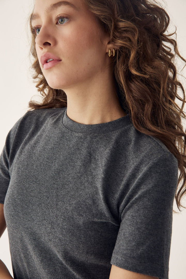 Noella - Lidie Ss Top 14090002 - 019 - Dark Grey Melange