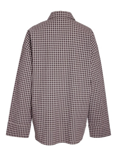 Noisy May - Nmhailey Zoe L/S Check Shirt Tnt/17 - 5185420 Demitasse Birch