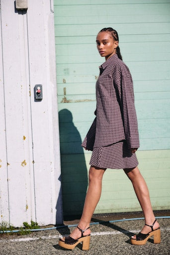 Noisy May - Nmhailey Zoe L/S Check Shirt Tnt/17 - 5185420 Demitasse Birch