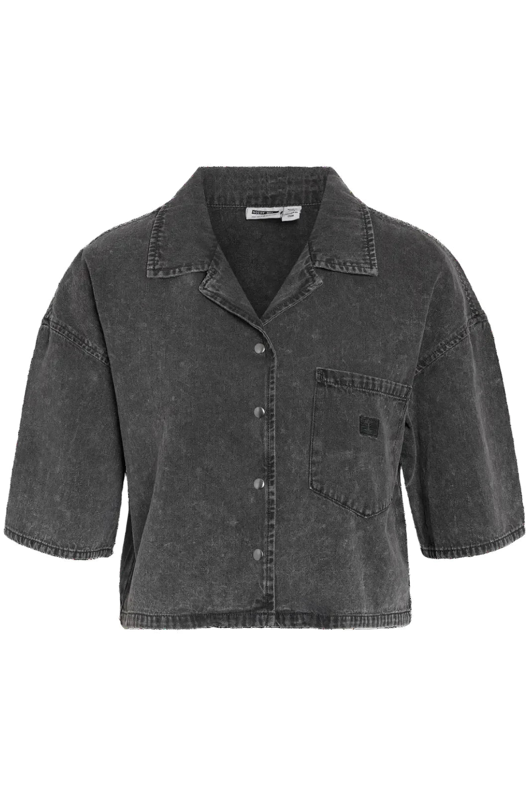 Noisy May - Nmoregon 2/4 Crop Denim Shirt Bs038Bl - 4944149 Black Denim