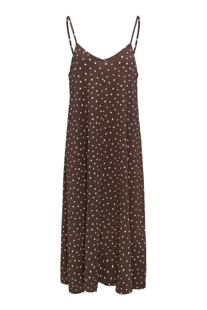 Only - Onlmolly S/L V-Neck Dress - 4989241 Shopping Bag Cloud Dancer Dots (Milly)