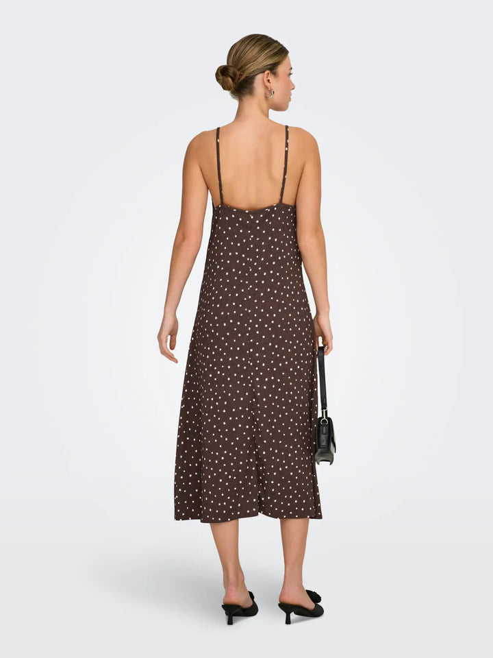 Only - Onlmolly S/L V-Neck Dress - 4989241 Shopping Bag Cloud Dancer Dots (Milly)