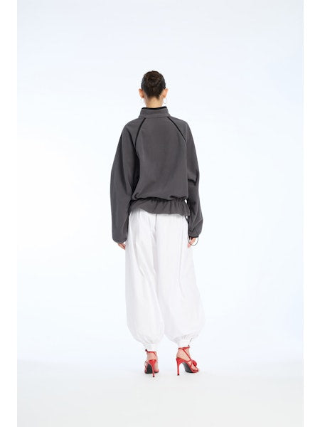 Rotate - Fleece Half Zip Jacket 1153681205 - 1205 Gray Pinstripe