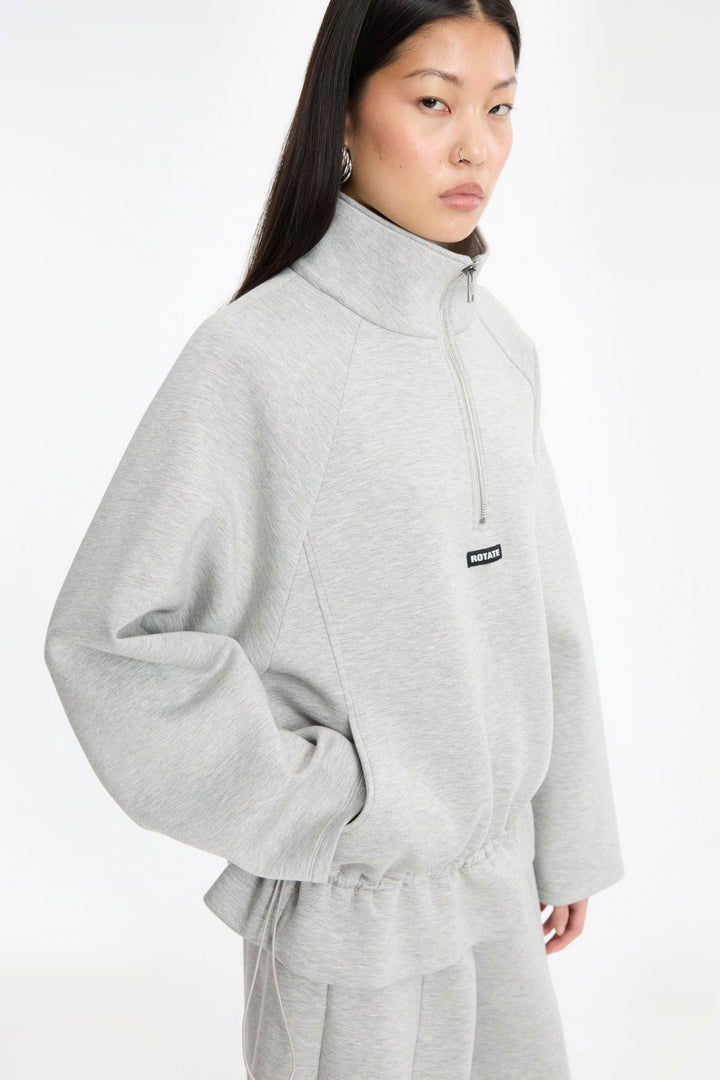Rotate - Scuba Half Zip Jacket 1162411472 - 1472 Light Grey Melange