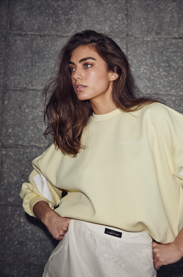 Haute L'Amitié - Organza Pencil Skirt HL10638 - Pale Yellow