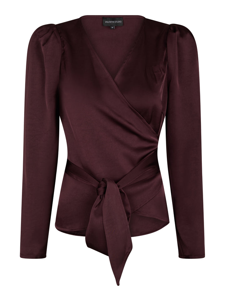 Valentin Studio - Josie Blouse Heavy Satin - Burgundy