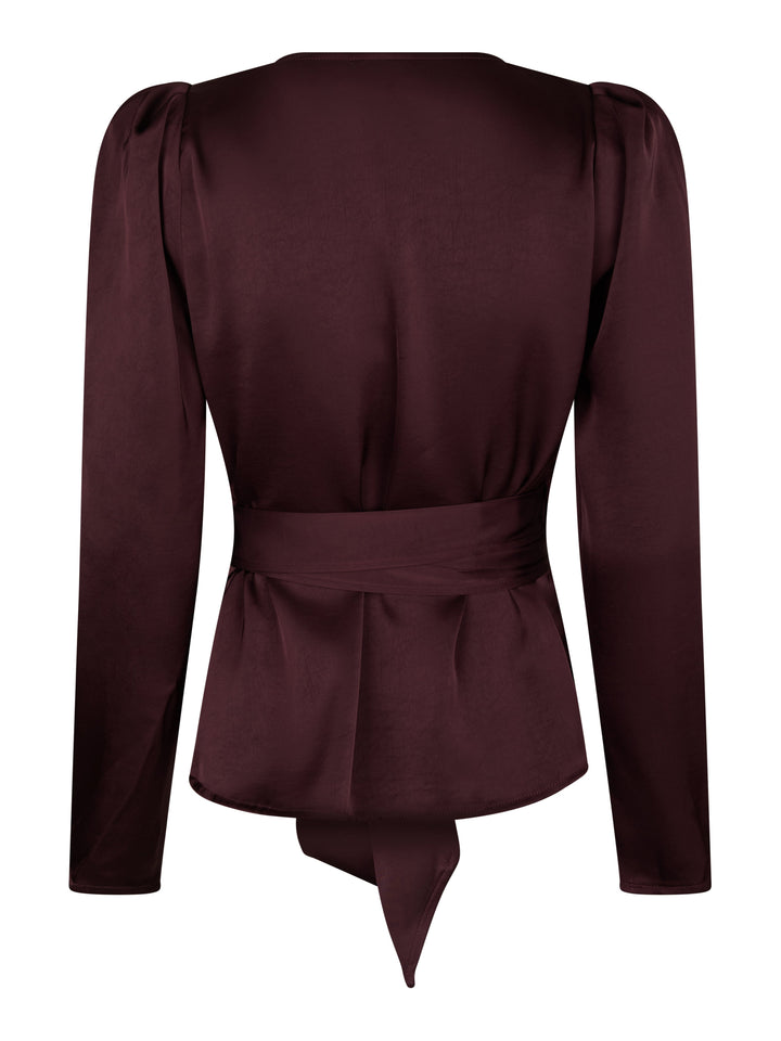 Valentin Studio - Josie Blouse Heavy Satin - Burgundy