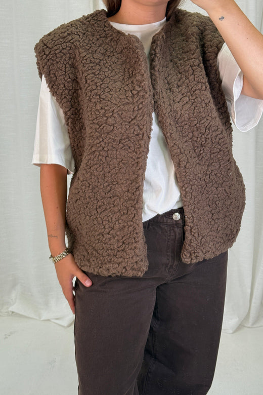A-bee - Alicia Vest - Dark Brown Veste 