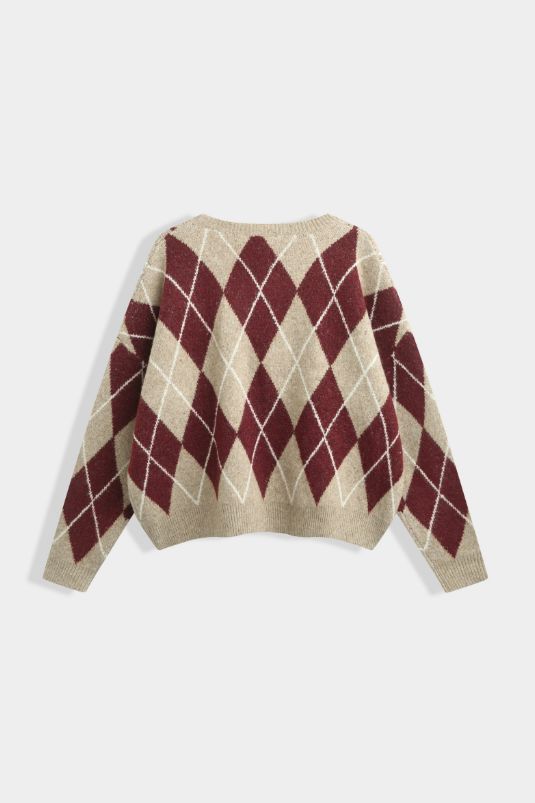 A-Bee - Amara Knit - Burgundy Strikbluser 