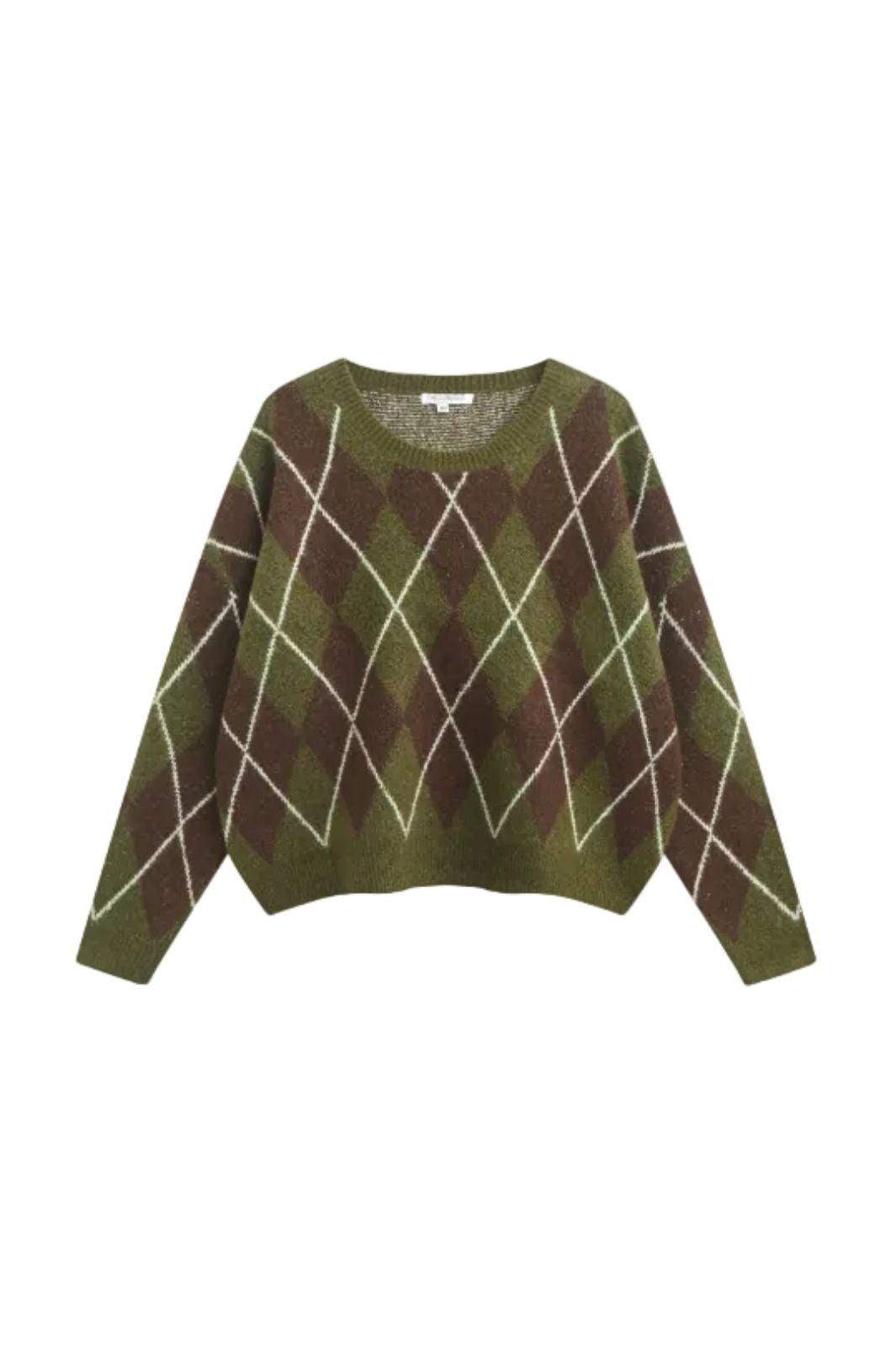 A-Bee - Amara Knit - Green Strikbluser 