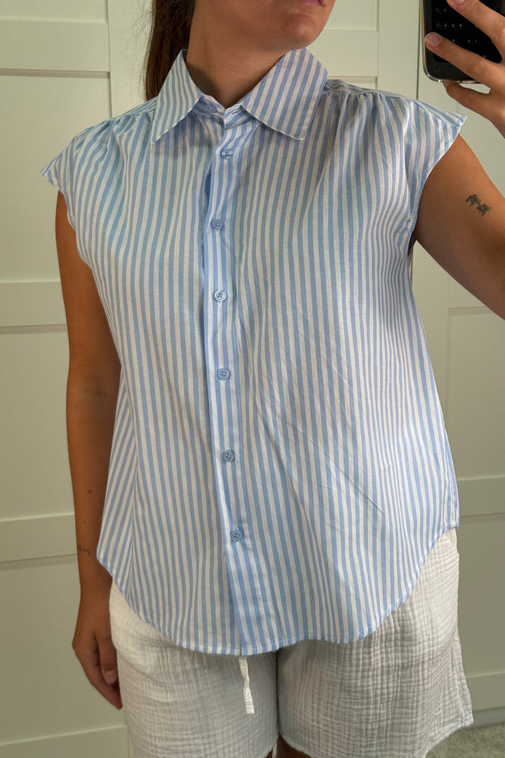 A-bee - Apolline Stripe Top - Blue Toppe 