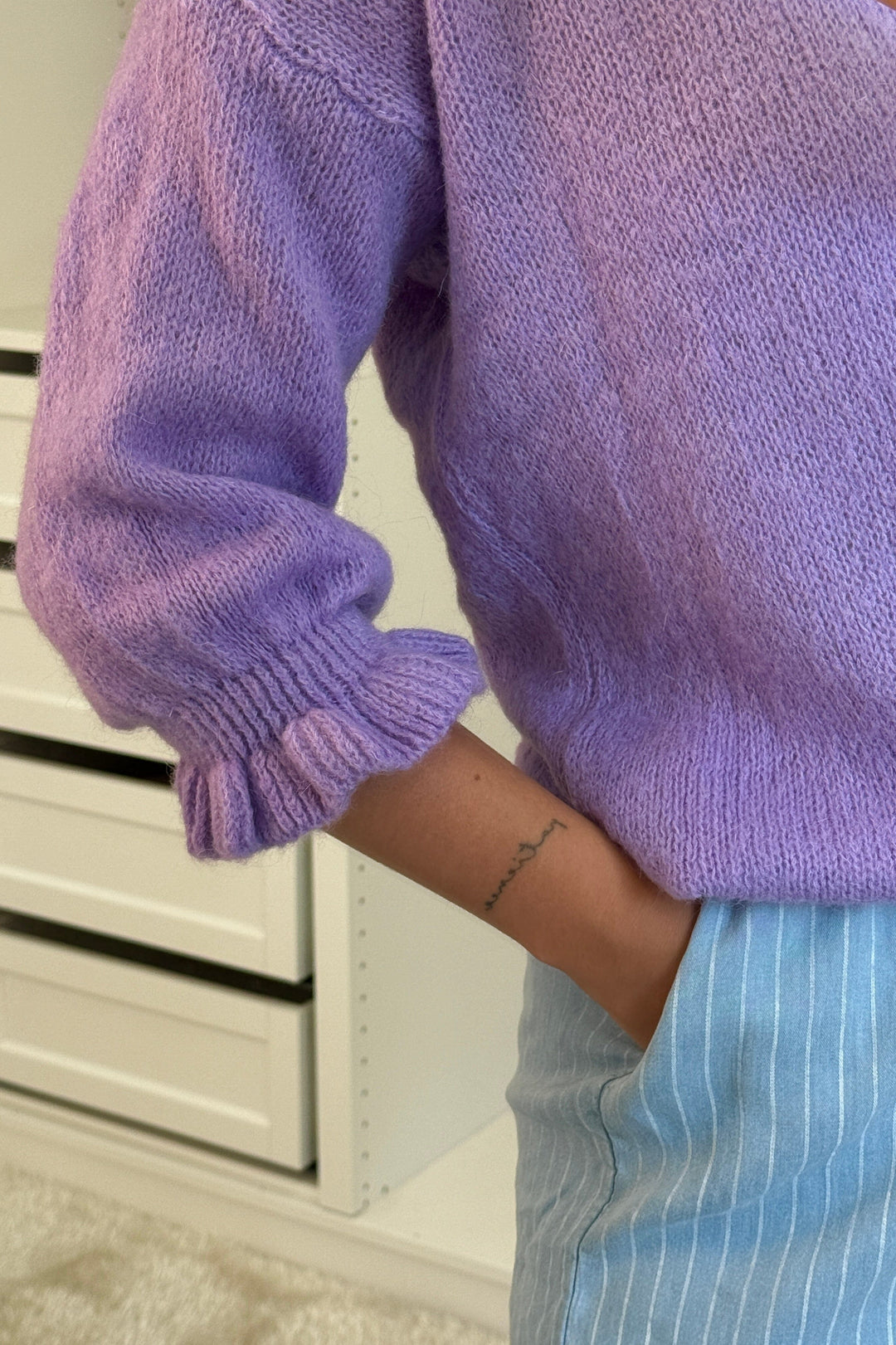 A-bee - Chantal Strikbluse - Lilac Strikbluser 