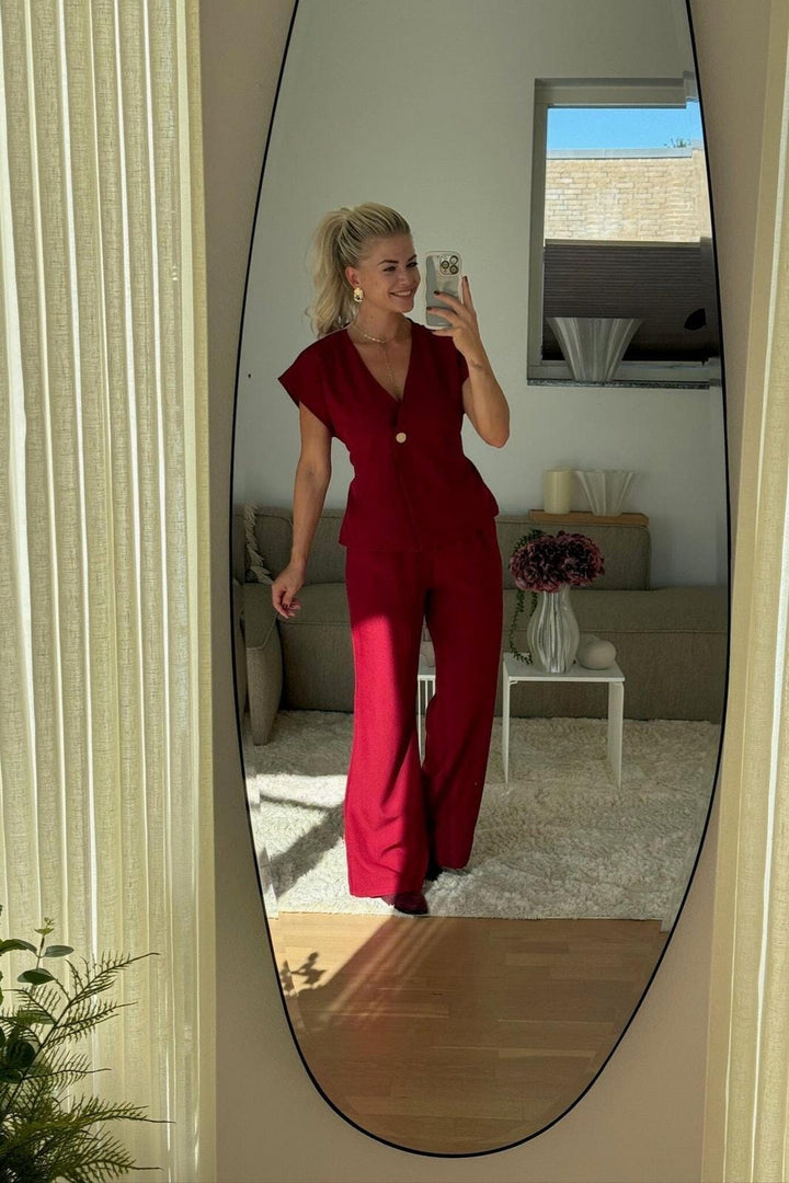 A-bee - Clarice Pants - Burgundy Bukser 